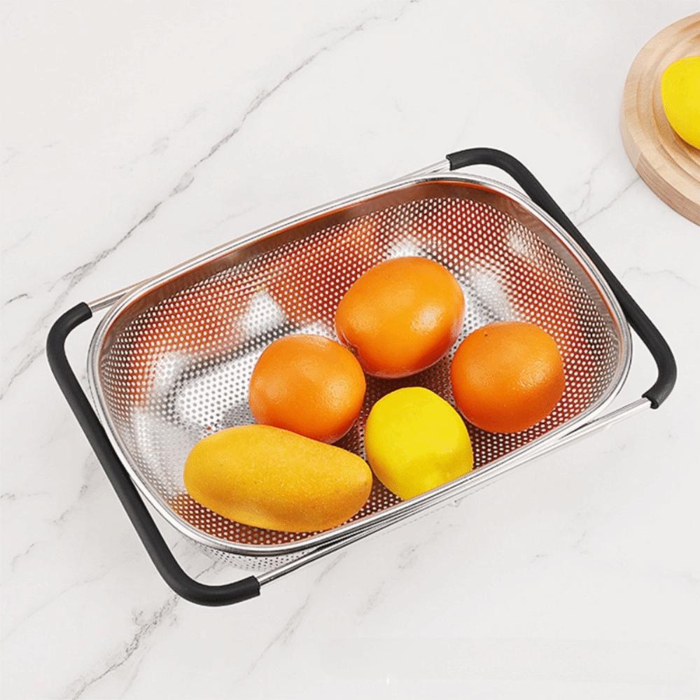 Scalable Sink Drain Basket Fine Mesh Vegetable Washing Basin Vegetables Draining Racks  Rinse Fruit