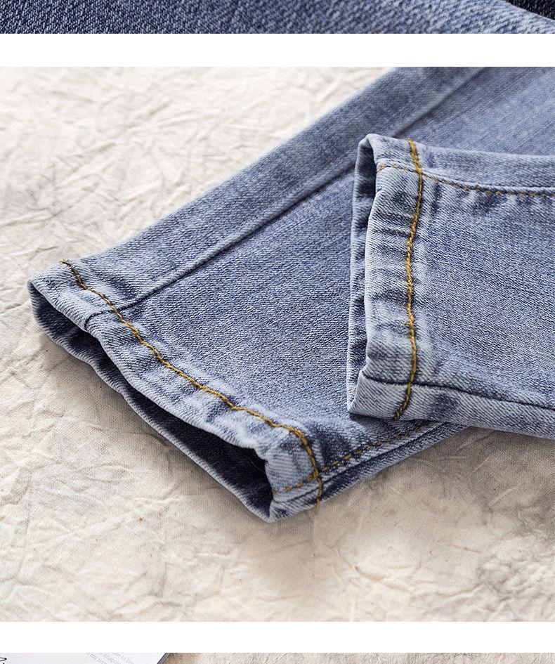 2025 Spring/Autumn Women's High-Waisted Skinny Jeans - Korean Style, Plus Size, Long Pants for Students
