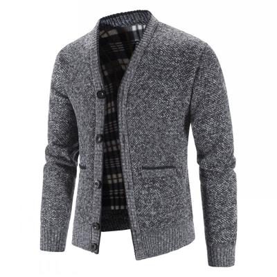 Casaco de suéter grosso de inverno masculino, casaco de malha cardigan fino, casaco de suéter