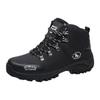 Autumn and winter new velvet thickened thick-soled heightening non-slip high-top mountaineering shoes outdoor tourism mountaineering wear-resistant