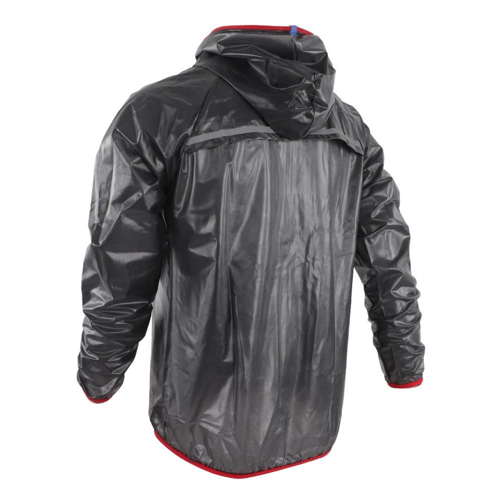 Elastic Fabric Cycling Rain Jacket Dark Grey Rain Coat Easy To Carry Rain Over Jacket  Travel Use