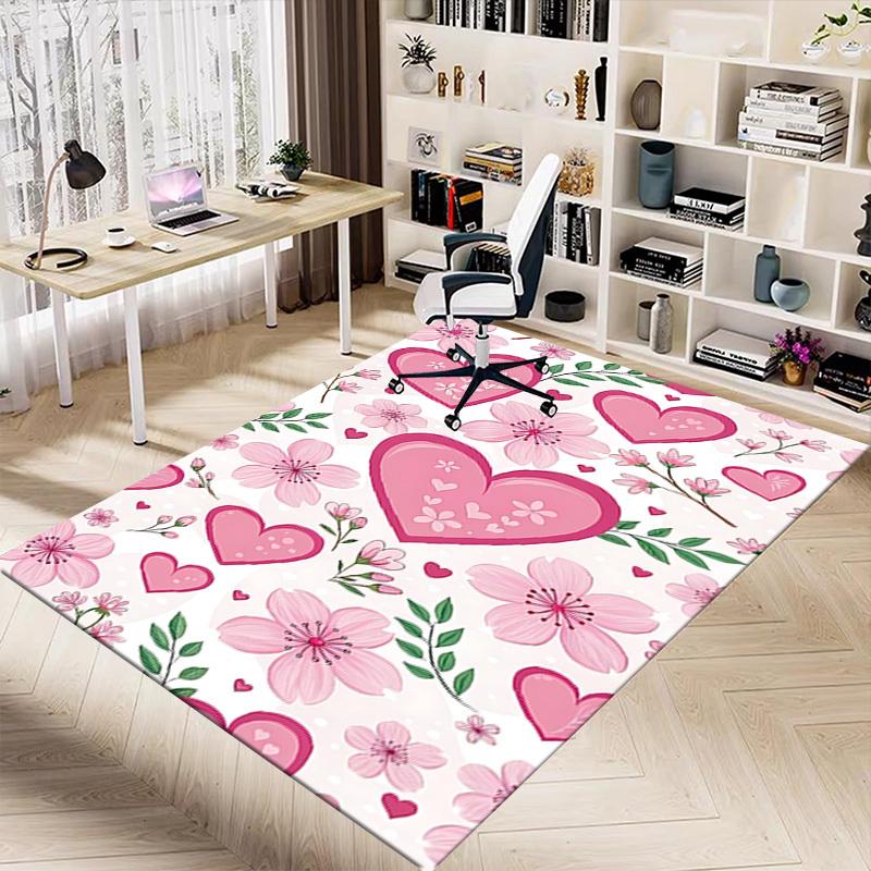 1PC Heart Flowers Extra Large Non-Slip Floor carpet, Office, family, bedroom, Studio - Large Area Rug,Longlasting Material-K0374