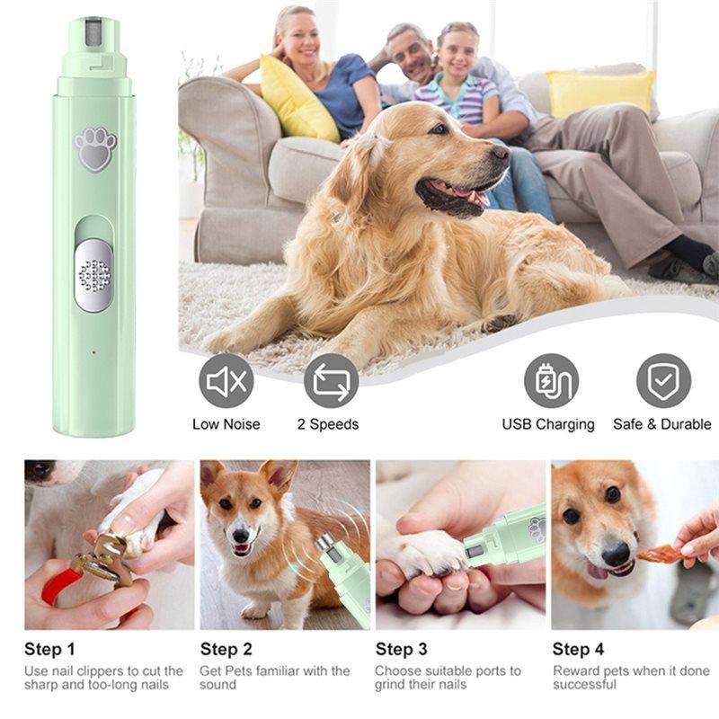 2025 Trend Electric Dog Nails Grinder Painless With Polisher Wheel Chargeable Pet Nails Clipper& Trimmer For All Pets