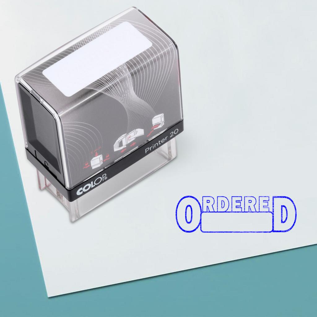 ORDERED Self Inking Rubber Stamp Custom Colop Office Stationary P20 Mini