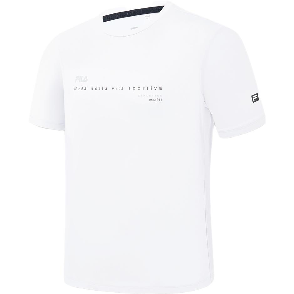 

FILA Simple Knit Crew Neck Printed Short Sleeve T-Shirt Men Tops White A11M321109FWT L