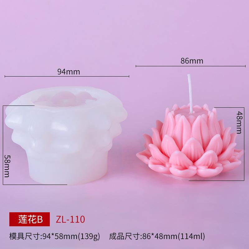 

3D Lotus shaped candle silicone mold Lotus cake chocolate silicone mold Flower peony candle mold Resin molds Home decoration