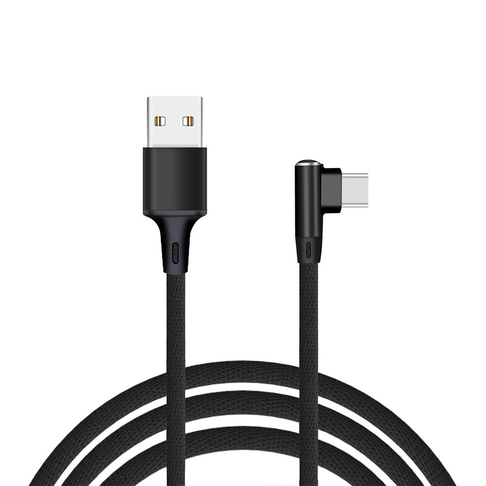 

Плетеный USB C кабель из нейлона, длина 1 м, с изгибом под 90 градусов, USB на Type-C адаптер для iPhone/Samsung/Tesla/Huawei/Xiaomi/MacBook