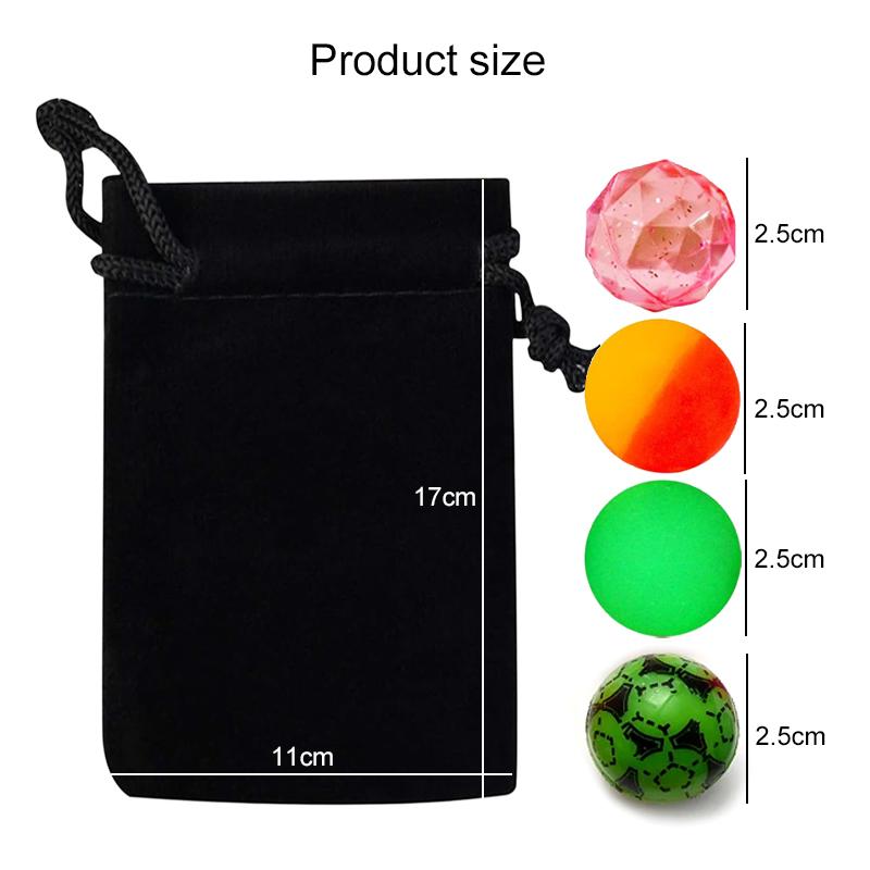 20pcs Colorful Bouncy Balls with Storage Bag 25mm Plastic Elasticity Children Toy Ball for Outdoor Games Birthday Gift TMZ