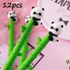12pcs Cartoon Cute Soft Rubber Green Bamboo Panda Neutral Pen Stationery Student Exam Writing Gel Pen Office Supply Signature Pen