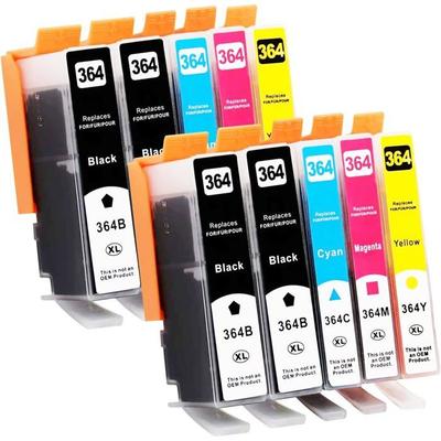 10x 364XL Inkoustové kazety Kompatibilní s HP 364 364 XL pro HP Photosmart 5520 5510 5520 5524 Deskjet 3520 Officejet 4622 4622
