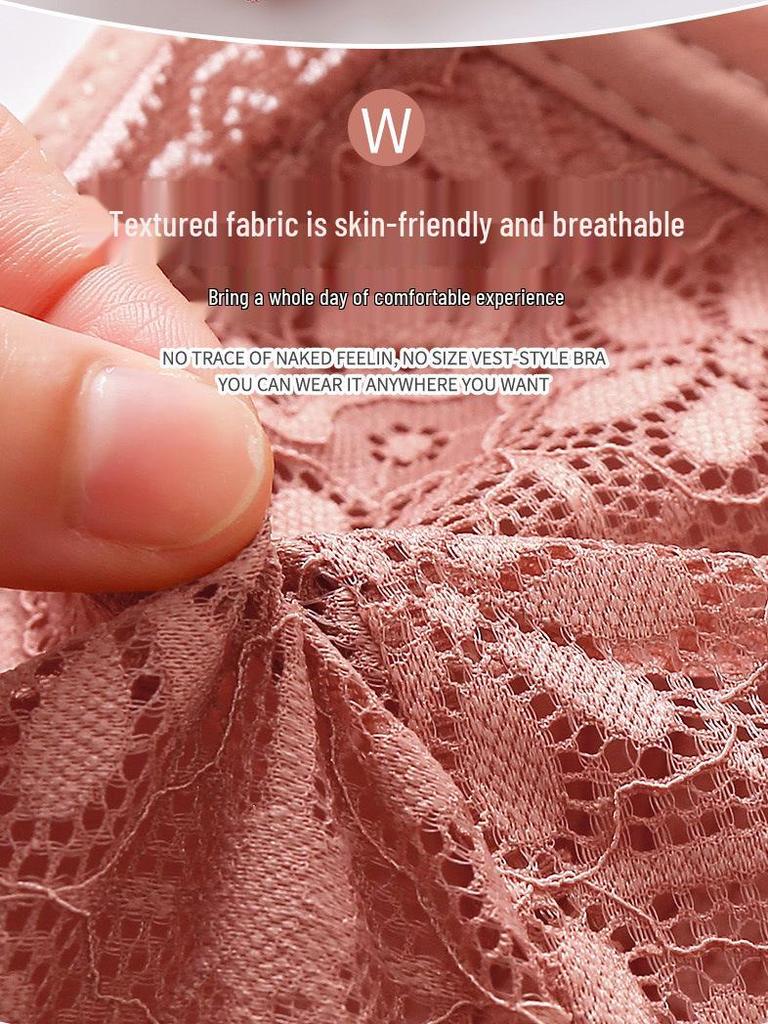 2024 Plus Size Lace Bandeau Bra with Side Support – Minimizes Big Bust for Moms