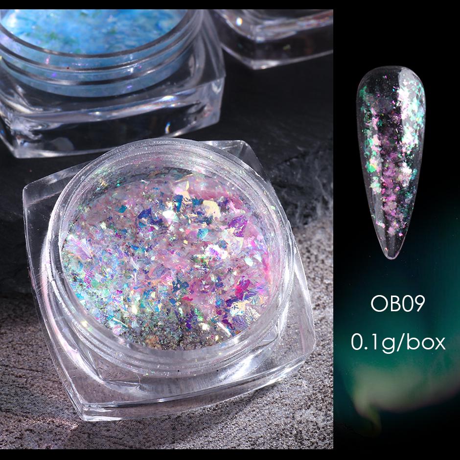 1 Box Aurora Opal Flakes Glittter Nail Sequins Sparkly Paillettes Nail Art Decoraiton