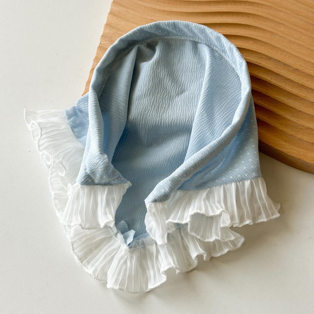 Summer Lace Triangle Headscarf Woman Polka Dot Lace Square Scarf Sweet Turban Cap Sunscreen Headwrap Hair Hoop Girl Court Bonnet