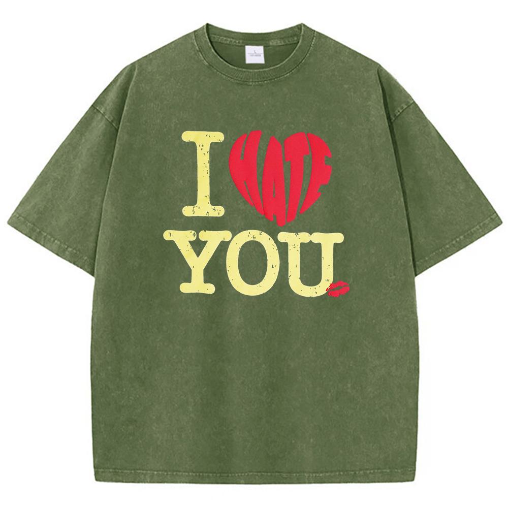 I Love You Yellow Letter Printingman Tshirt Graphic Hip Hop T Shirt High-Quality Fashion T Shirts Cute Daily Short Sleeved