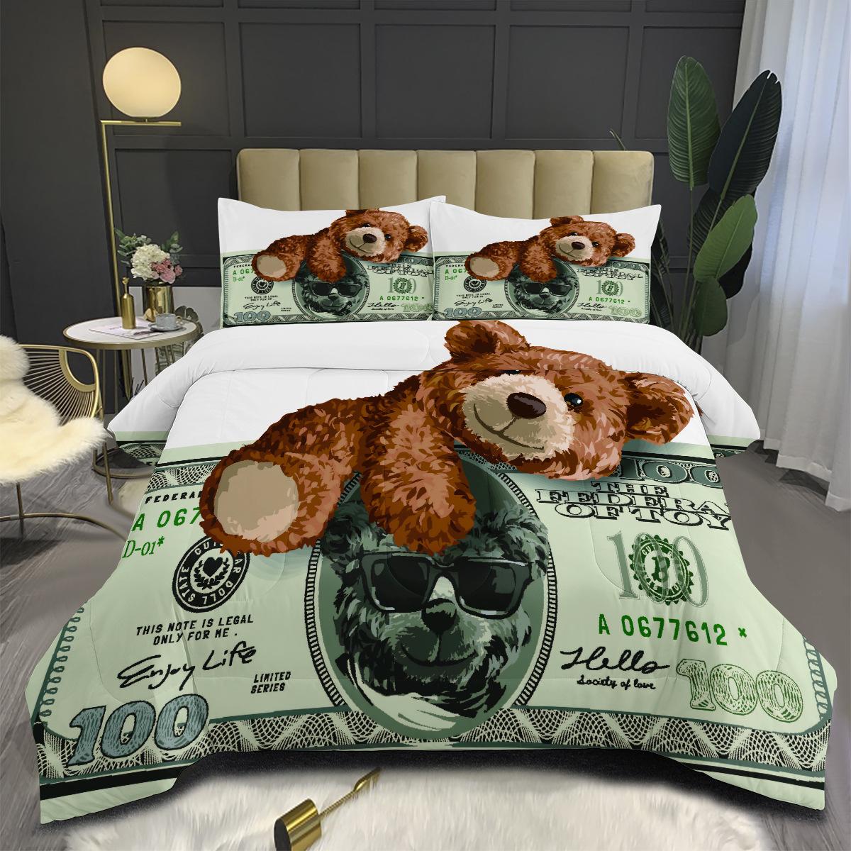 

Kids Cartoon Bear Bedding Cute Bear Hug Beautiful Knife Export Fat Quilt Feather Silk Cotton 140*200cm