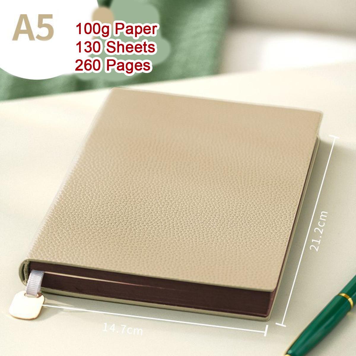 

Мягкая кожаная утолщенная тетрадь для школьников формата А5, дневник, рабочий блокнот, книга для записей деловых встреч, заметки о предметах, 130 листов, 260 страниц A5