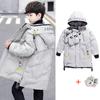CUHK Children's Clothing Boys Winter Cotton-padded Jacket Mid-length Boys Thick Down Cotton-padded Jacket