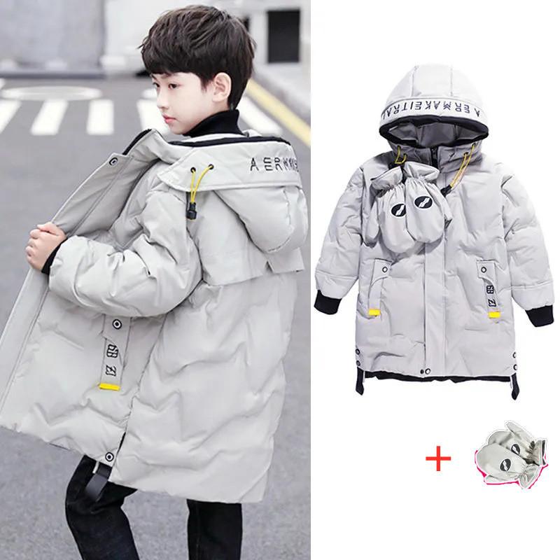 CUHK Children's Clothing Boys Winter Cotton-padded Jacket Mid-length Boys Thick Down Cotton-padded Jacket