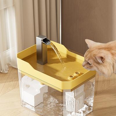 High-End Transparenter Katzenwasserspender Plug-in Automatischer Kabelgebundener Wasserspender Zirkulierendes Flussbecken Haustierwasserspender