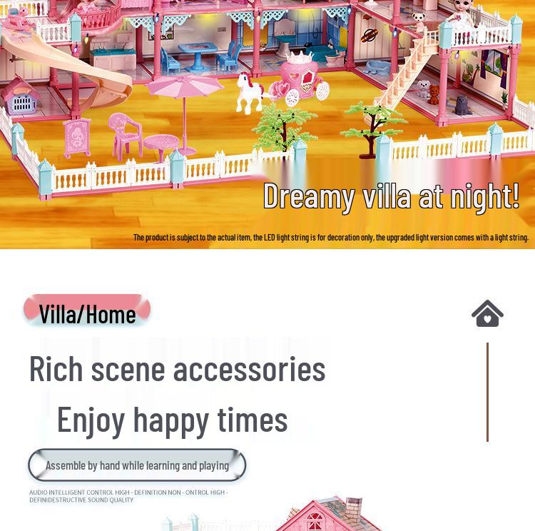 Children's Dreamy Princess Castle DIY Playhouse Building Set Gift Box