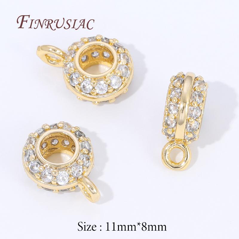 2 Pcs 18K Gold Plated Bails For Pendants,Bale Pendant Holder For Jewelry Accessories,Bead Separator,Jewelry Bail,Necklace Bails