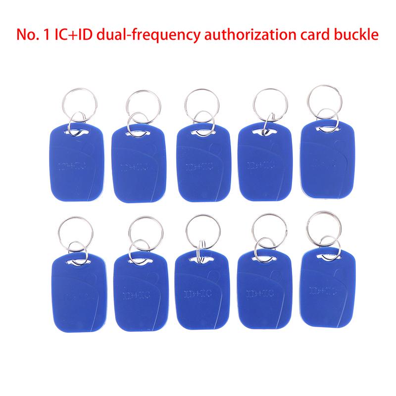 5/10 Stück 2 in 1 Dual-Chip Frequenz RFID Schlüsselanhänger ID 125 kHz T5577 + IC 13,56 MHz UID Beschreibbare Replizierbare Zutrittskontroll-Schlüsselanhänger