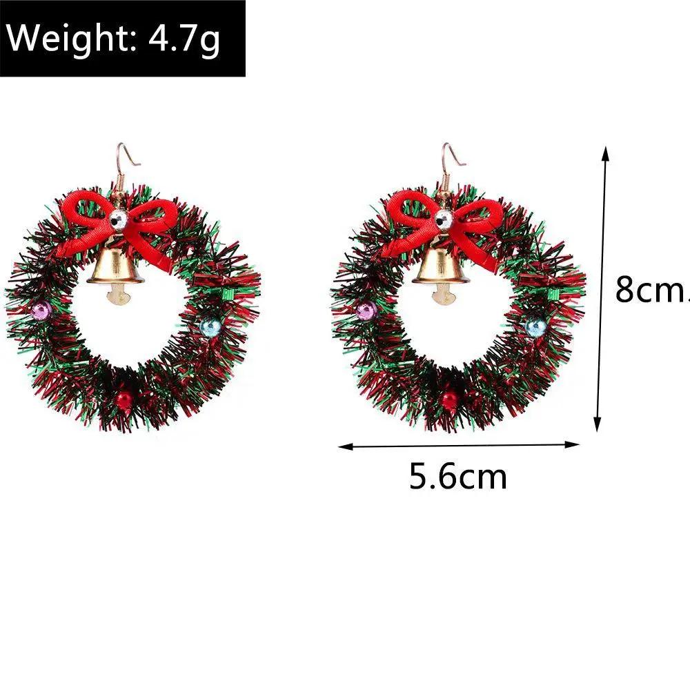 Creative New Best-selling Elk Christmas Tree Cartoon Bells Santa Claus Earrings Ladies Fashion Jewelry Pendientes Festival Gifts