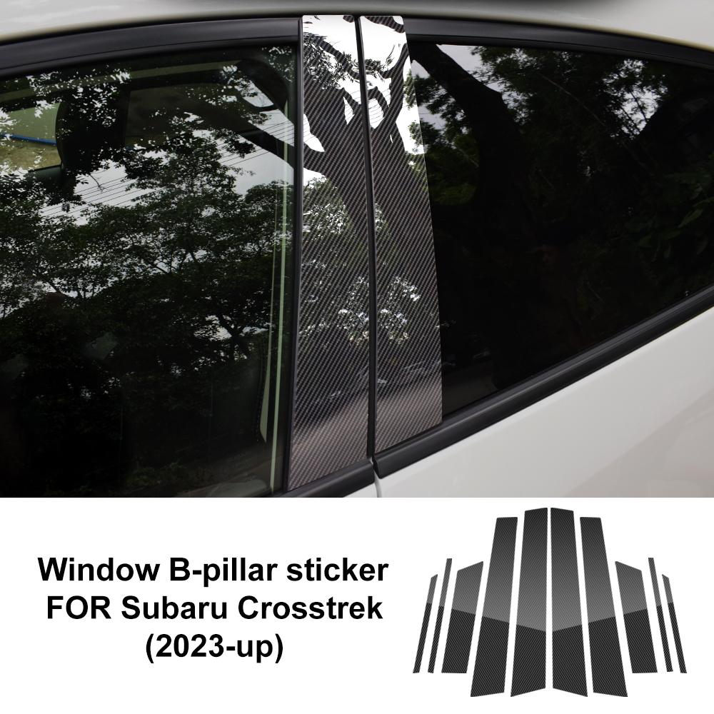 B Pillars For Subaru Subaru Crosstrek 2025 2025 LHD RHD Car Window Door Column B Pillar Post Trim Glossy Carbon Fiber Sticker