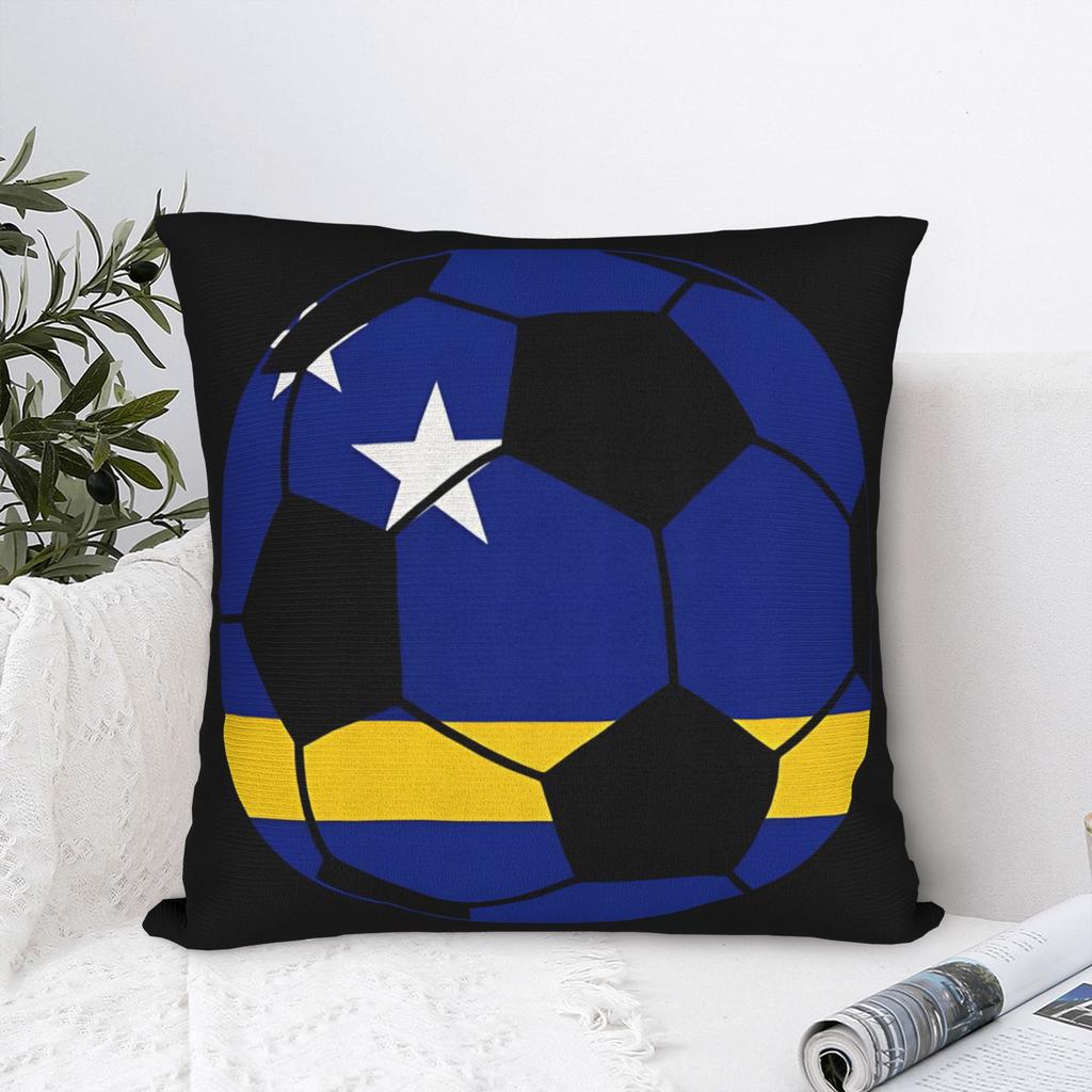 Curacao Football Soccer Square Pillow Covers Polyester Bed Car Cushion Cover Cute Decorative Throw Pillow Case 40*40