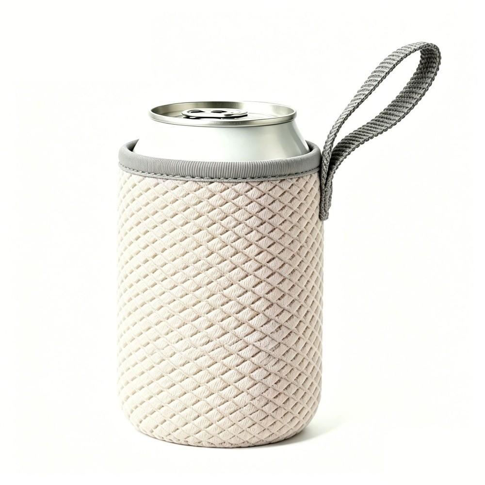 12Oz Can Sleeve Insulated Can Cover New Can Cooler Insulated Sleeve Camping Beige With Strap