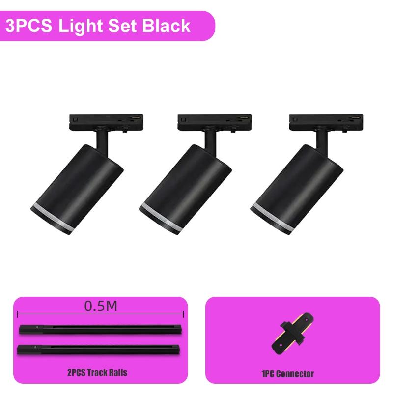 

GU10 комплект трековых светильников без лампочек светодиодный прожектор 110-265 В трековый светильник магазин одежды кухня домашний декор внутреннее освещение приспособление 3PCS Set чёрный