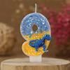 Birthday Number Candles 0-9 Blue Dinosaur Cake Number Candle Decorative Kids Party Candle for Anniversary Party Wedding