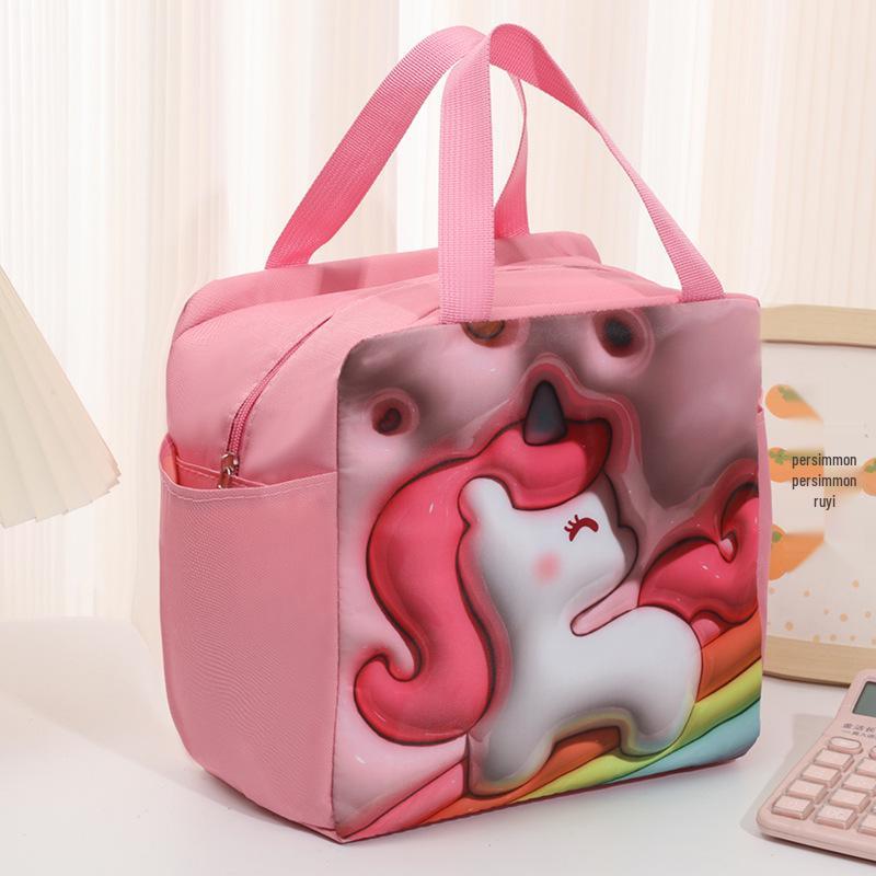 Cationic Waterproof Double-Pocket Insulated Lunch Bag with Aluminum Foil