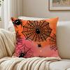 Scary Halloween Bat Pumpkin Cushion Cover Linen Minimalist Soft  for Sofa Bed Home Room Decor