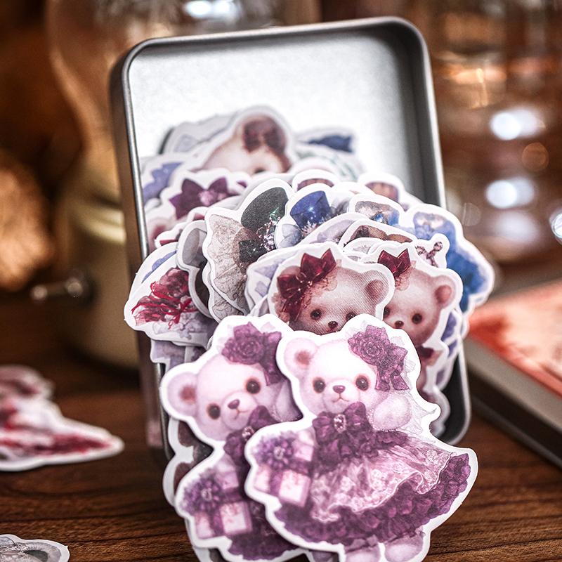 Mr Paper 100pcs/bag Teddy Bear Fairytale Series Iron Box Stickers DIY Handbook Scrapbook Album Photo Frame Diary Label Calendar