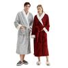Shawl Collar Robes for Men Full Length Fleece Plush Bathrobes Soft Spa House Coat with Pockets Fluffy Spa Robes Unisex Winter Cozy Warm Spa Long Robe