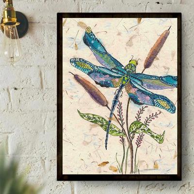 5D DIY-diamantmålning grön trollslända korsstygnskit mosaik diamantbroderi ros hel rund/fyrkantig borr Heminredning