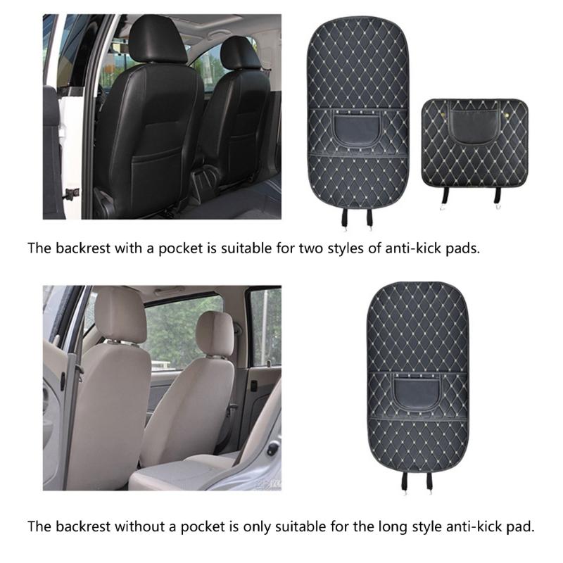 Easy Clean Car Seat Back Cover Waterproof Leather Kick Guard Easy Installation Full Protection Mat Cover
