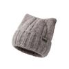 Solid Color Fleece-lined Warmth Knitted Beanies Hip Hop Anti-cold Winter Autumn Hats Outdoor Cat Ear Warm Ear Protection