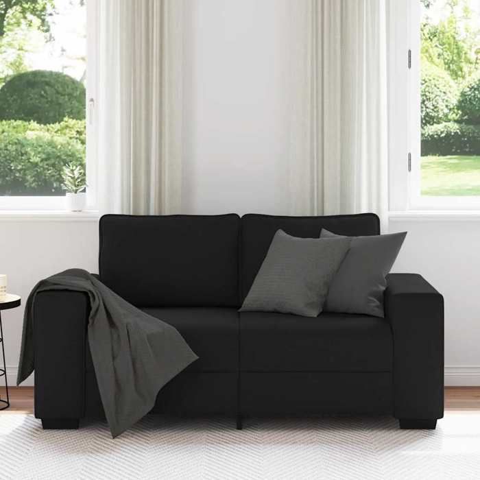 VidaXL Canapé à 2 places noir 120 cm tissu, canapé, canapé 2 places, canapé en tissu, divan, canapé deux places, canapé 2 4105158