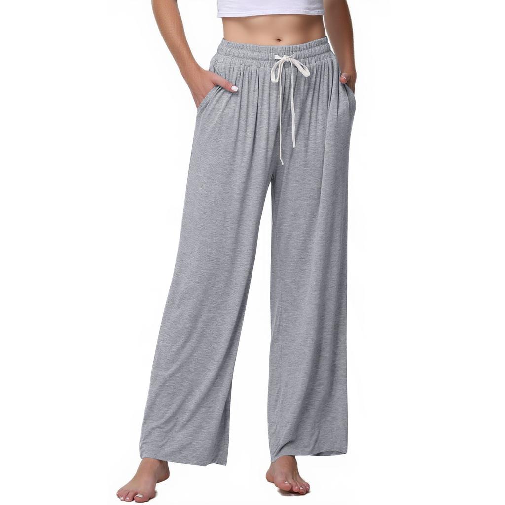 Women's Straight Leg Pants Super Soft Casual Pajamas Home Pants With Pockets