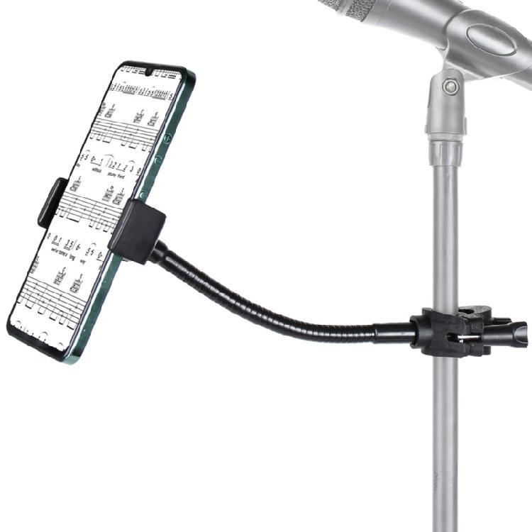 Adjustable Gooseneck Smartphone Holder Portable Phone Stand with Secure Lock Plastic Texture for Microphone Stands