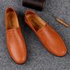 Fashion Classic Business Shoes Genuine Leather Mens Slip on Flats All-match Male Comfortable Loafers Casual Shoes Soft-Soled Moccasins