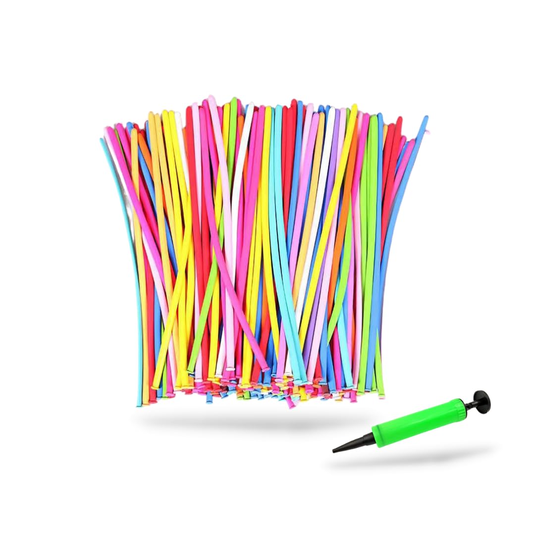 

RejiProb Balloon Art Twist Standard Size Hand Pump Colorful Balloons 1 Balloons, 260, Included, (300 & Pump)