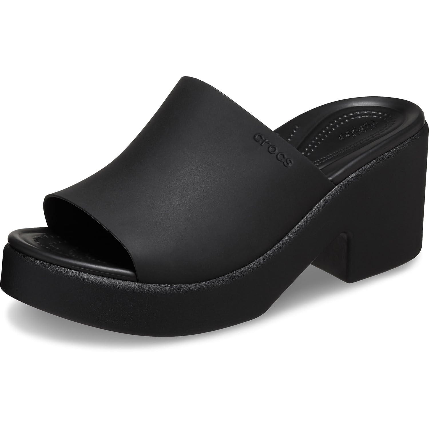 Сандалии-слайды Crocs Brooklyn, Черный/Черный, каблук 23 см