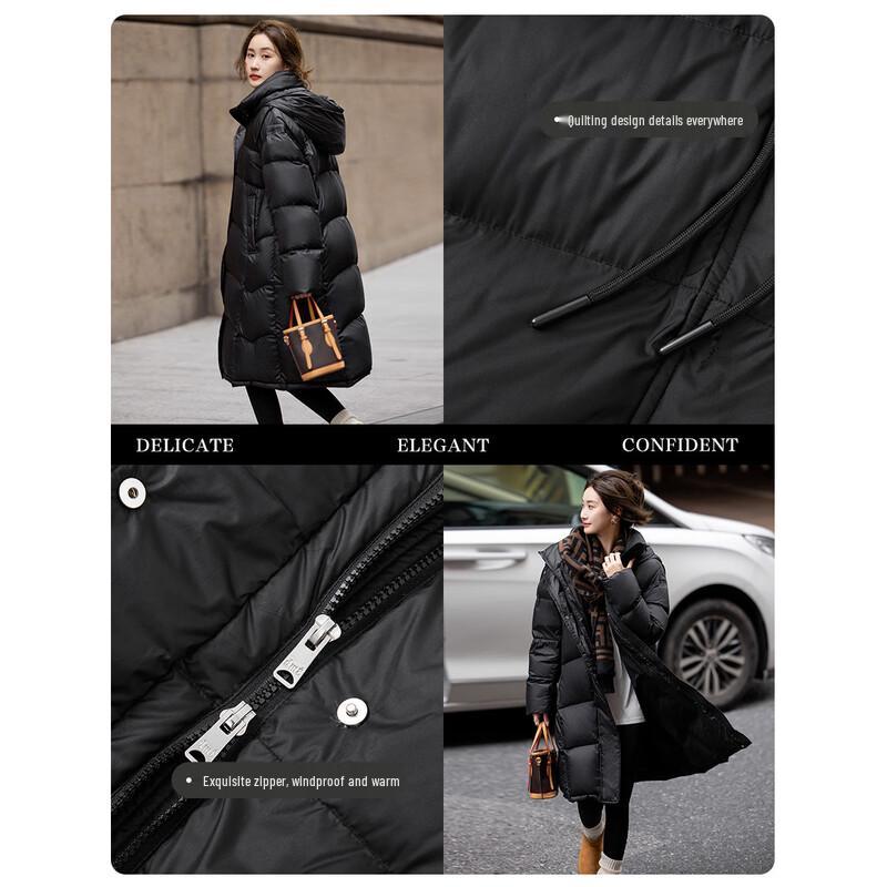 DEMANA Damen Winterjacke, 15D, ultraleicht, 90 % Entendaunenfüllung, Kapuze, gesteppt