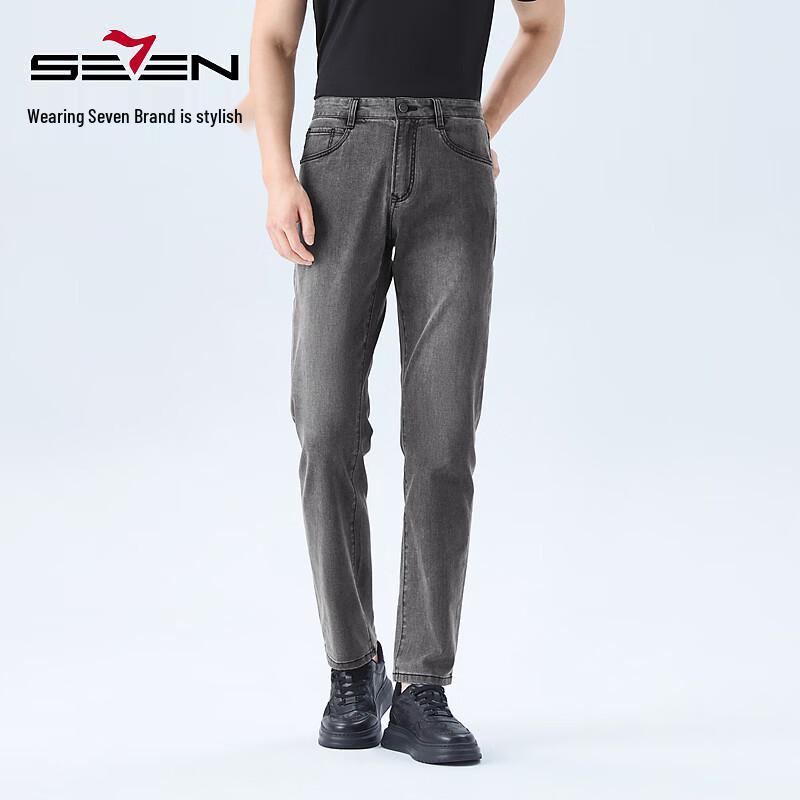 Qipai Men s Lycra Washed Denim Jeans 32