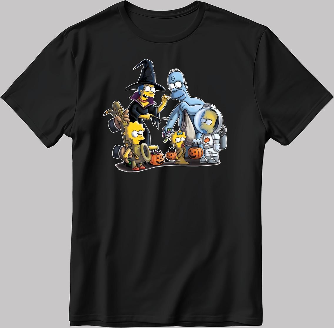 Halloween The Simpsons family S. Sleeve White-Black Men / Women T Shirt V065 S