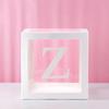 Clear Balloon Box with 26 White Letters for Birthday Party and Baby's First Birthday Decoration