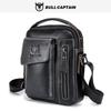 Captain Cowhide Men's Vertical Shoulder Crossbody Bag - Soft Genuine Leather Mobile Phone Bag